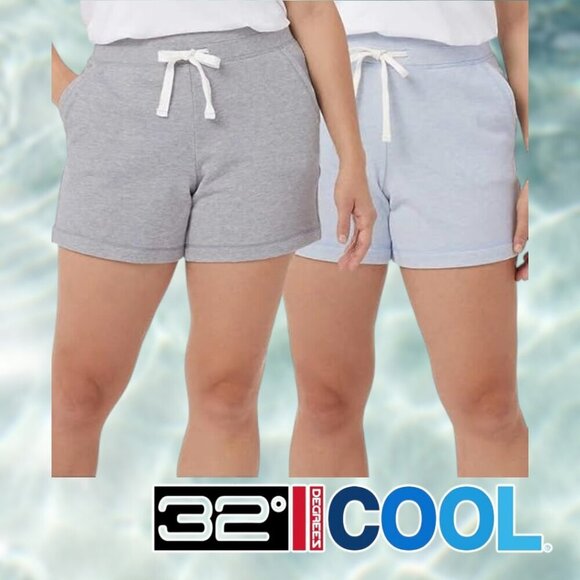 32 Degrees Cool | Ladies' Ultra Soft Shorts | 2 pack | XL | Grey and Blue | NWOT - Picture 1 of 4